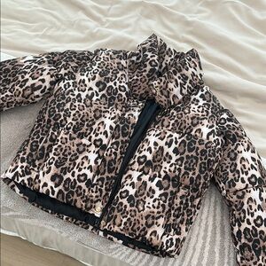 Leopard Print Puffer Jacket